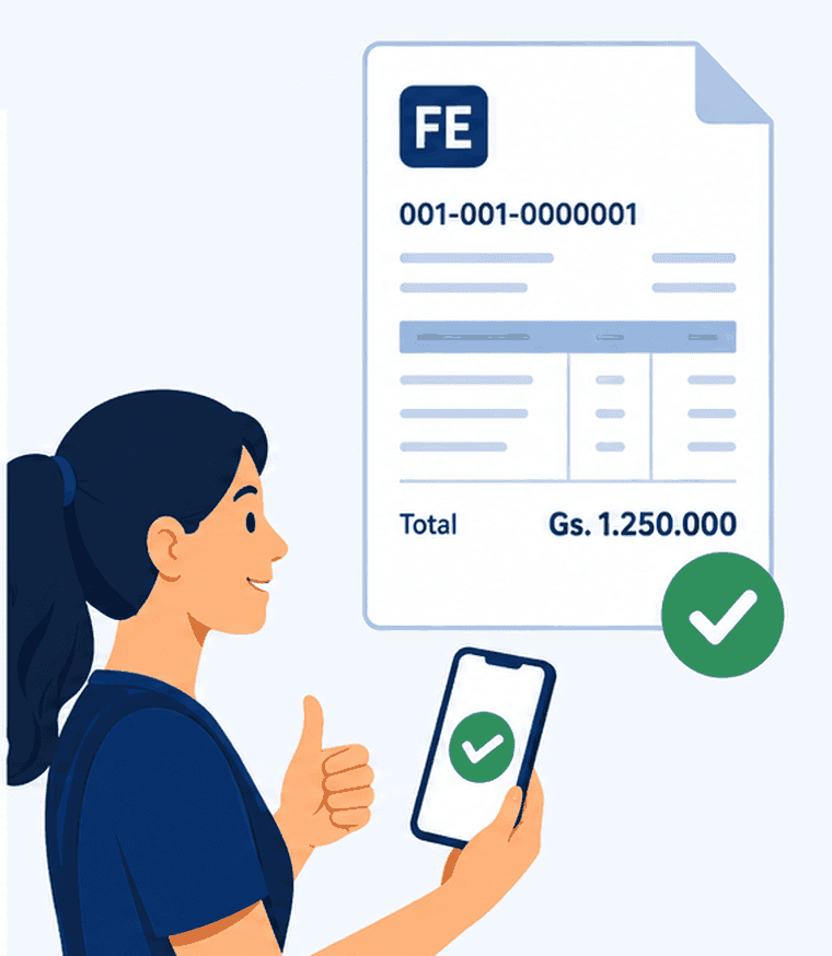 Emprendedora con su primera factura electrónica aprobada